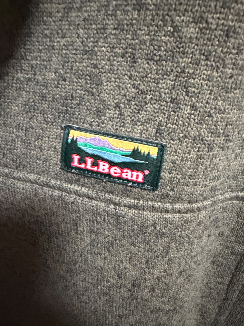 L.L. Bean Olive Green Snap-Front Fleece Pullover - Picture 5 of 6